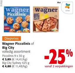 Colruyt Diepvries Wagner Piccolinis of Big City aanbieding