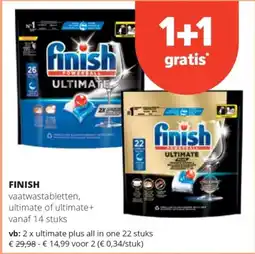 Spar Finish vaatwastabletten, ultimate of ultimate+ aanbieding