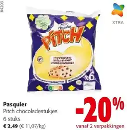 Colruyt Pasquier pitch chocoladestukjes aanbieding