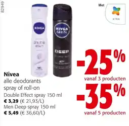 Colruyt Nivea alle deodorants spray of roll-on aanbieding