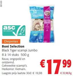 Colruyt Diepvries Boni Selection Black Tiger scampi Jumbo aanbieding