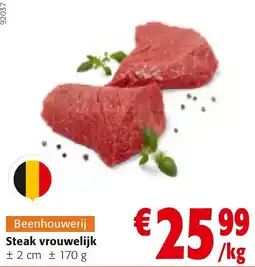 Colruyt Steak vrouwelijk aanbieding