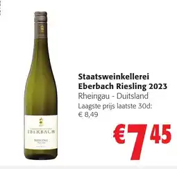 Colruyt Staatsweinkellerei Eberbach Riesling aanbieding