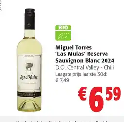 Colruyt miguel torres 'las mulas' reserva sauvignon blanc aanbieding