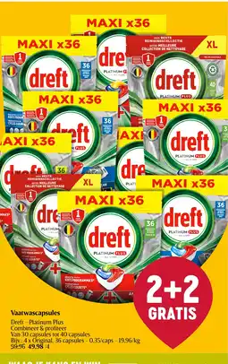 Delhaize Vaatwascapsules Dreft - Platinum Plus aanbieding