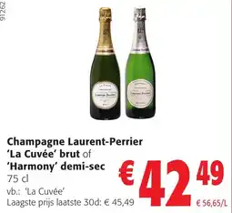 Colruyt Champagne Laurent-Perrier 'La Cuvée' brut of 'Harmony' demi-sec aanbieding