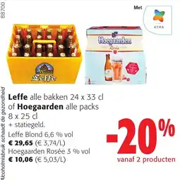 Colruyt Leffe alle bakken of Hoegaarden alle packs aanbieding