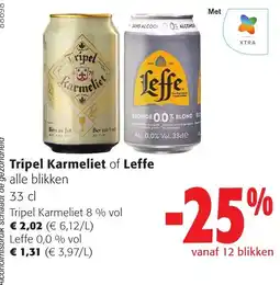 Colruyt Tripel Karmeliet of Leffe aanbieding