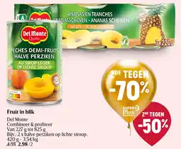 Delhaize Fruit in blik aanbieding