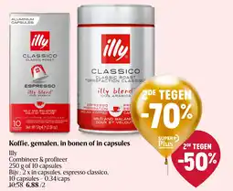 Delhaize Koffie, gemalen, in bonen of in capsules Illy aanbieding