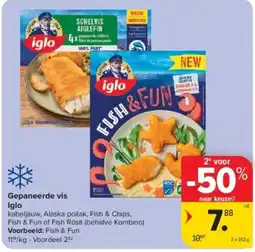 Carrefour Gepaneerde vis Iglo aanbieding