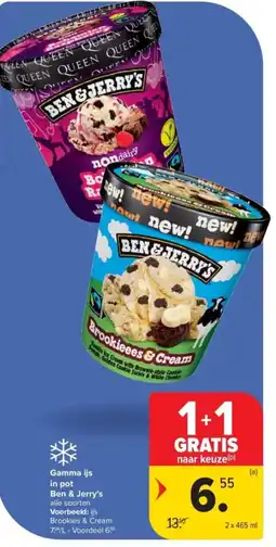 Carrefour Gamma ijs in pot Ben & Jerry's aanbieding