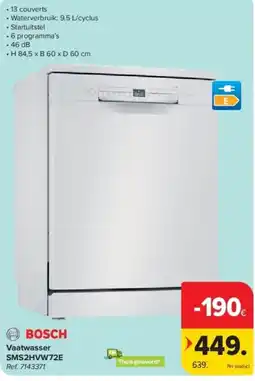 Carrefour Vaatwasser bosch sms2hvw72e aanbieding