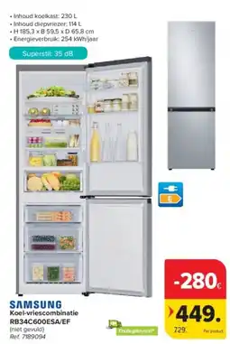 Carrefour Samsung koel-vriescombinatie aanbieding
