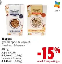 Colruyt Yelpers granola aanbieding