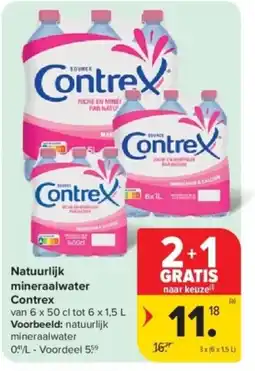 Carrefour Natuurlijk mineraalwater Contrex aanbieding