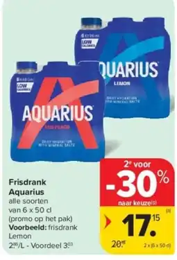Carrefour Frisdrank Aquarius aanbieding