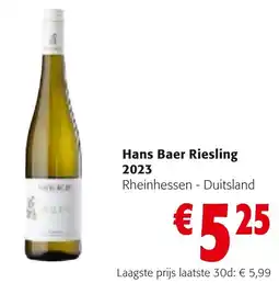 Colruyt Hans Baer Riesling aanbieding