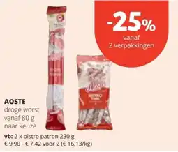Spar Aoste droge worst aanbieding