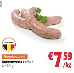 Colruyt Boerenworst varken aanbieding