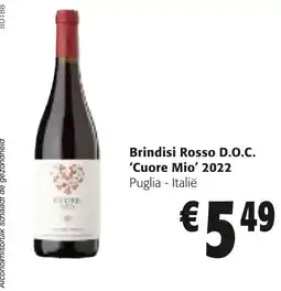 Colruyt Brindisi rosso d.o.c. 'cuore mio' 2022 aanbieding