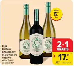 Carrefour Chili Caliterra Chardonnay of Carmenère Reserva aanbieding
