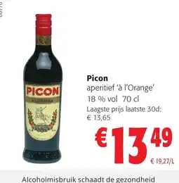 Colruyt Picon aperitief 'à l'Orange' aanbieding