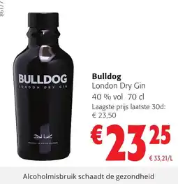 Colruyt Bulldog london dry gin aanbieding
