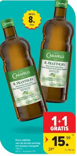 Carrefour Extra olieolie van de eerste persing Il Frantolio Carapelli aanbieding