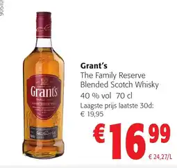 Colruyt Grants the family reserve blended scotch whisky aanbieding
