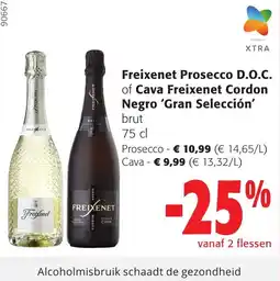 Colruyt Freixenet Prosecco D.O.C. of Cava Freixenet Cordon Negro 'Gran Selección' aanbieding