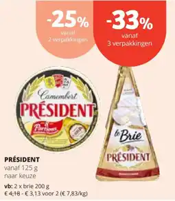 Spar Camembert President aanbieding