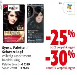 Colruyt Syoss, Palette of Schwarzkopf volledig assortiment haarkleuring aanbieding