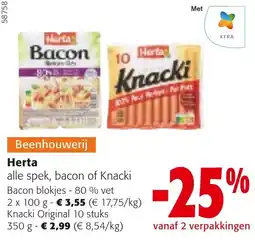 Colruyt Herta alle spek, bacon of knacki aanbieding