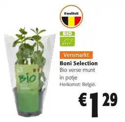 Colruyt Boni selection bio verse munt in potje aanbieding