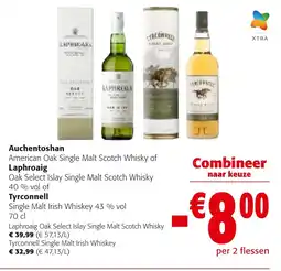 Colruyt Auchentoshan American Oak Single Malt Scotch Whisky of Laphroaig Oak Select Islay Single Malt Scotch Whisky aanbieding