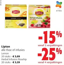 Colruyt Lipton alle thee of infusies aanbieding