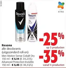 Colruyt Rexona alle deodorants aanbieding