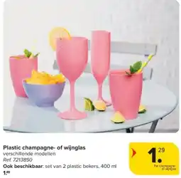 Carrefour Plastic champagne- of wijnglas aanbieding