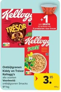 Carrefour ontbijtgranen kiddy en trésor kellogg's aanbieding