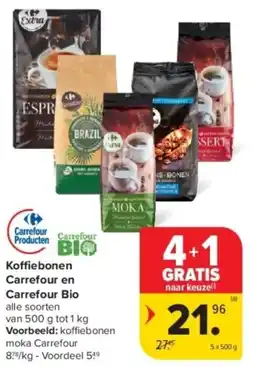Carrefour Koffiebonen Carrefour en Carrefour Bio aanbieding