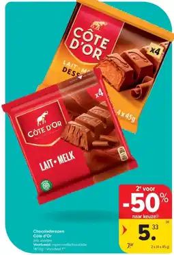 Carrefour Chocoladerepen Côte d'Or aanbieding