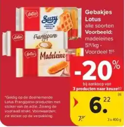 Carrefour Gebakjes Lotus aanbieding