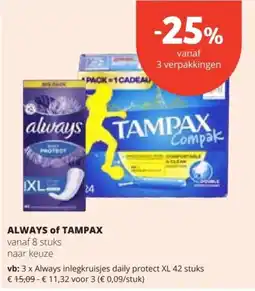 Spar Always of Tampax aanbieding