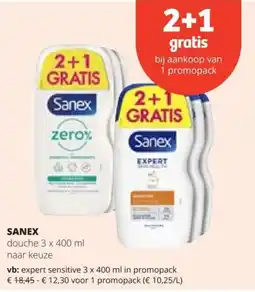 Spar Sanex douche aanbieding