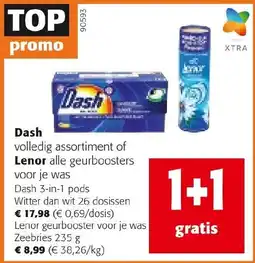 Colruyt Dash volledig assortiment of Lenor alle geurboosters voor je was aanbieding