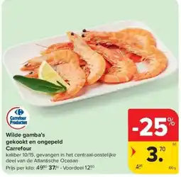 Carrefour Wilde gamba's gekookt en ongepeld Carrefour aanbieding