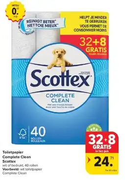 Carrefour Toiletpapier Complete Clean Scottex aanbieding