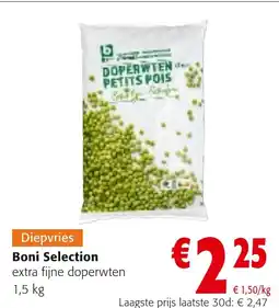 Colruyt Diepvries Boni Selection extra fijne doperwten aanbieding