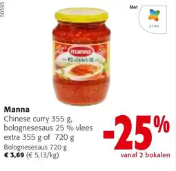Colruyt Manna bolognesesaus aanbieding